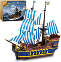 Pirates Ship Model Building Blocks Kit, MOC Sailboat Construction 2010+Pieces