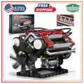 V8 Engine Model Building Kit Motorized with Moving Pistons 588Pcs Realistic Set