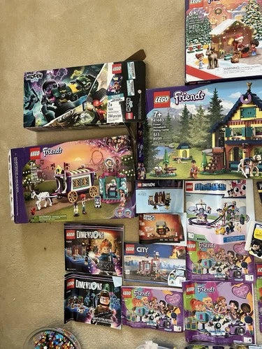 LEGO Bulk Lot Mixed Pieces Friends City Disney Fire Station Ariel total 9 lb.
