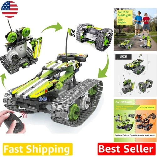 RC Stunt Racer Building Kit: 3-in-1 STEM Toy, 353 Pcs, Rechargeable, Ages 8-16
