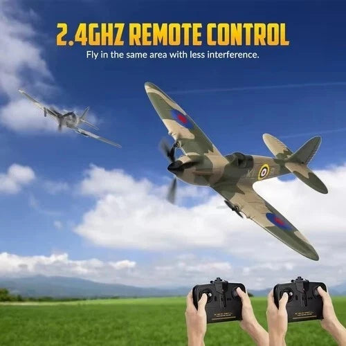 USA Volantex Spitfire RC Plane 2.4G 3CH Gyro Stabilizer Fixed Wing RTF Airplane