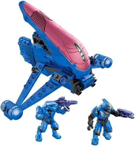 Blue Series Banshee Mega Bloks Set - Buildable Halo Vehicle with Action Figures