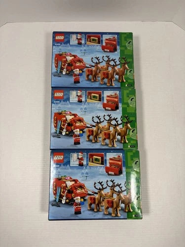 Lot of 3 - Lego Santa's Sleigh Christmas 40499 Set - New Factory Sealed