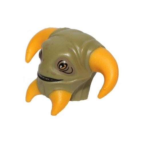 LEGO Star Wars - Minifigure, Head, Modified - Boolio Pattern - Olive Green