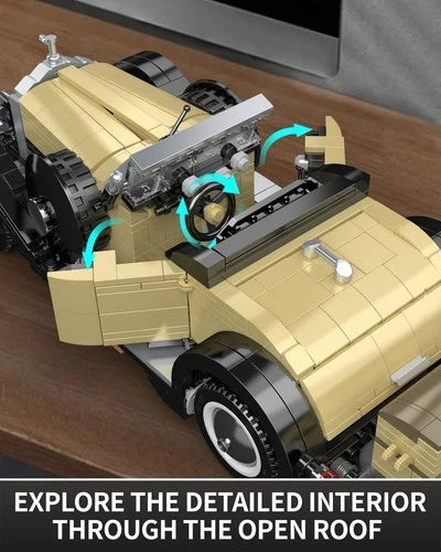 10115 Classic Vintage Car Building Kit, Retro Car Building Blocks Sets, 1:16