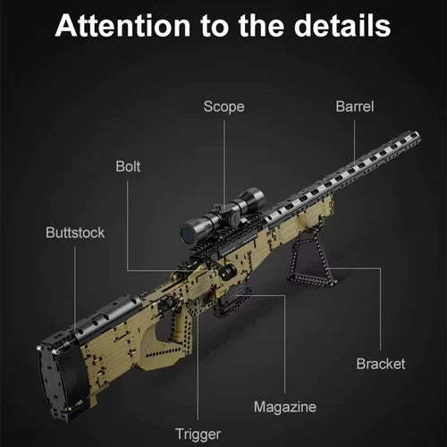 New AWM Sniper Rifle Building Blocks Military Weapon Model Brick Set Toy Display
