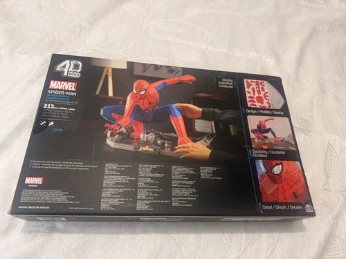 4D Build Marvel Spider-Man 3D Puzzle Model Kit, 313 Pieces, Paper, Red/Blue
