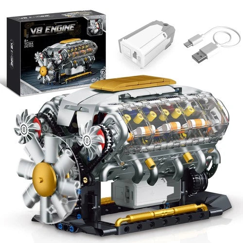 V8 Engine Building Kit for Adults and Teens - STEM MOC Model Toy 692 PCS