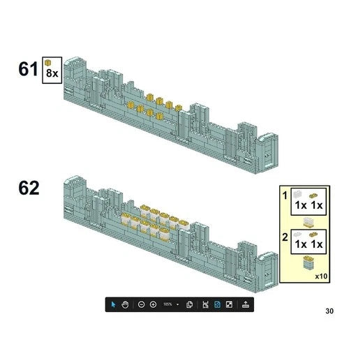 MOC Train without Interior Building Blocks Toy Kits 1143+ Pieces