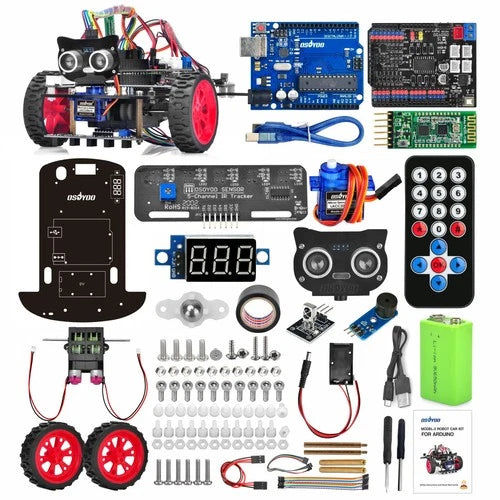 OSOYOO Smart Robot Car Kit for Arduino Adult Teen 68.5x53 millimeter, Clear