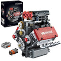 V8 Engine Model Kit That Works Micro Building Blocks Set - Small, Brown